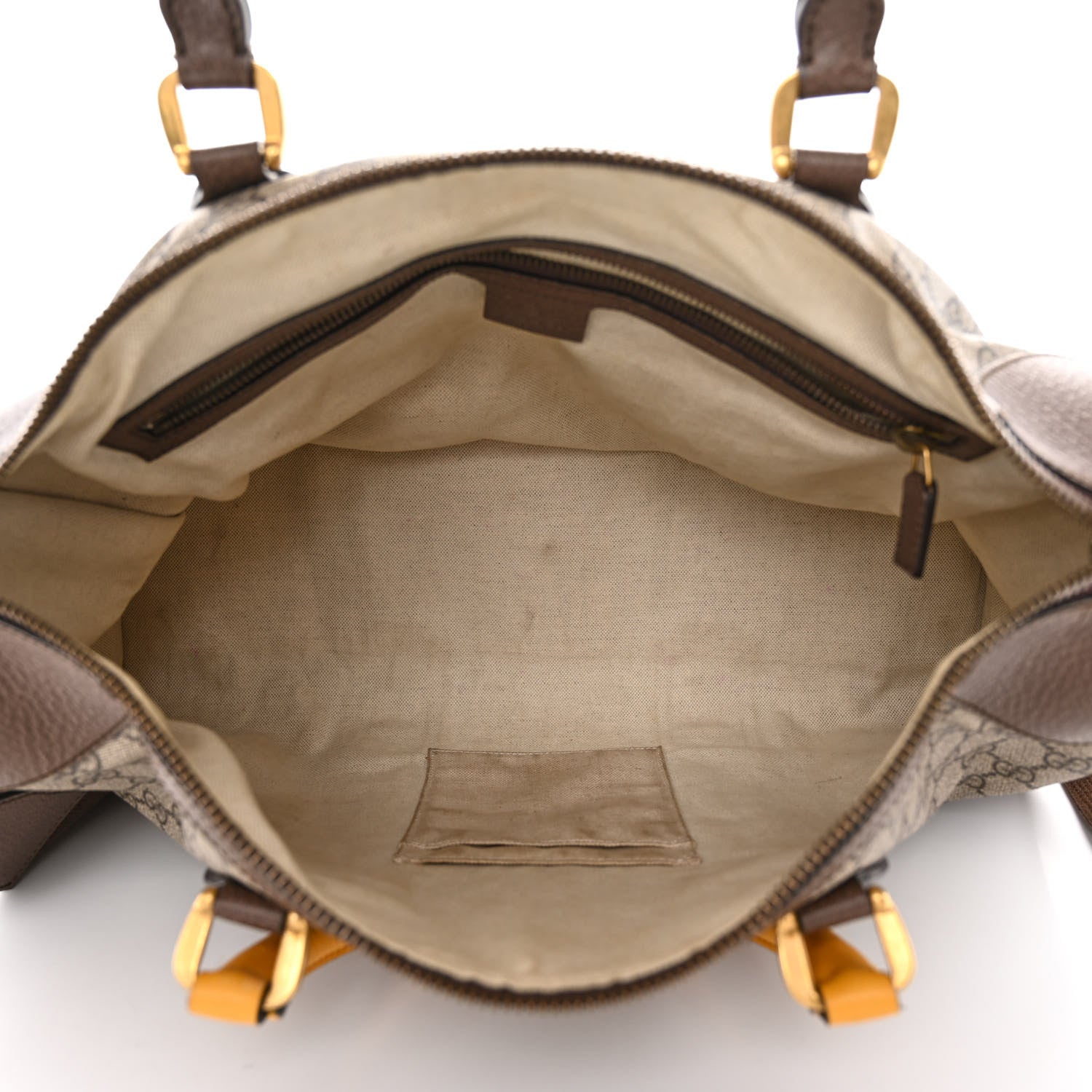 Gucci Soft GG Supreme Monogram Web Large Duffle Bag Beige New Acero Crop 5 of 10