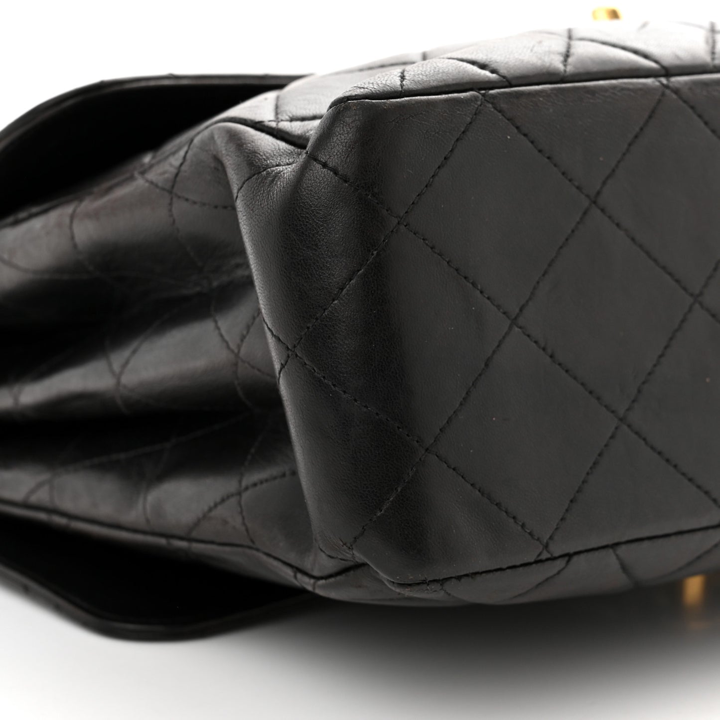 Lambskin Quilted Jumbo Double Sided Flap Black