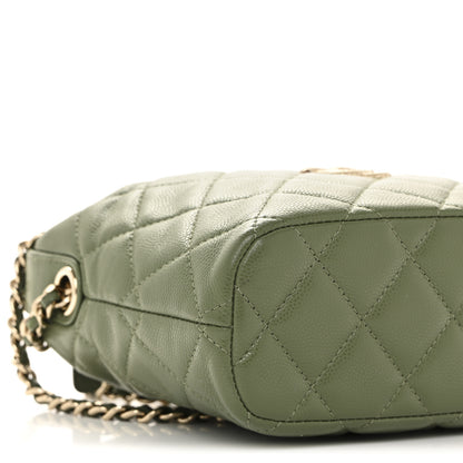 Chanel Caviar Quilted Chain Hobo Khaki 9 of 11