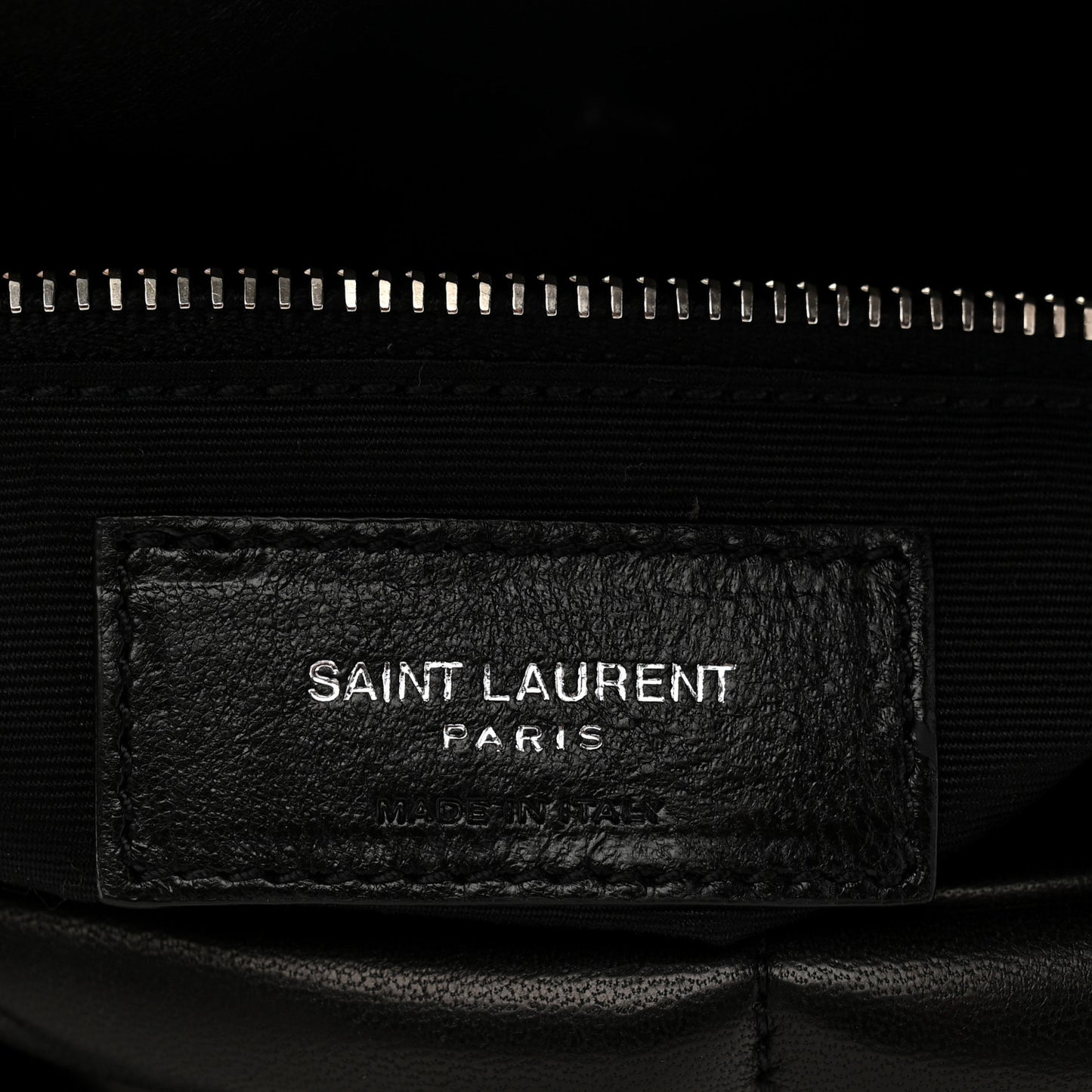 Lambskin Quilted Medium Loulou Puffer Monogram Chain Satchel Black