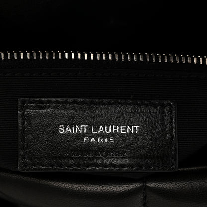 Saint Laurent Lambskin Quilted Medium Loulou Puffer Monogram Chain Satchel Black 6 of 10