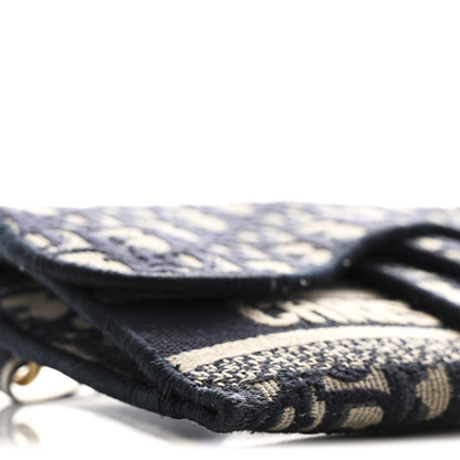 Christian Dior Oblique Slim Saddle Pouch Blue 9 of 12