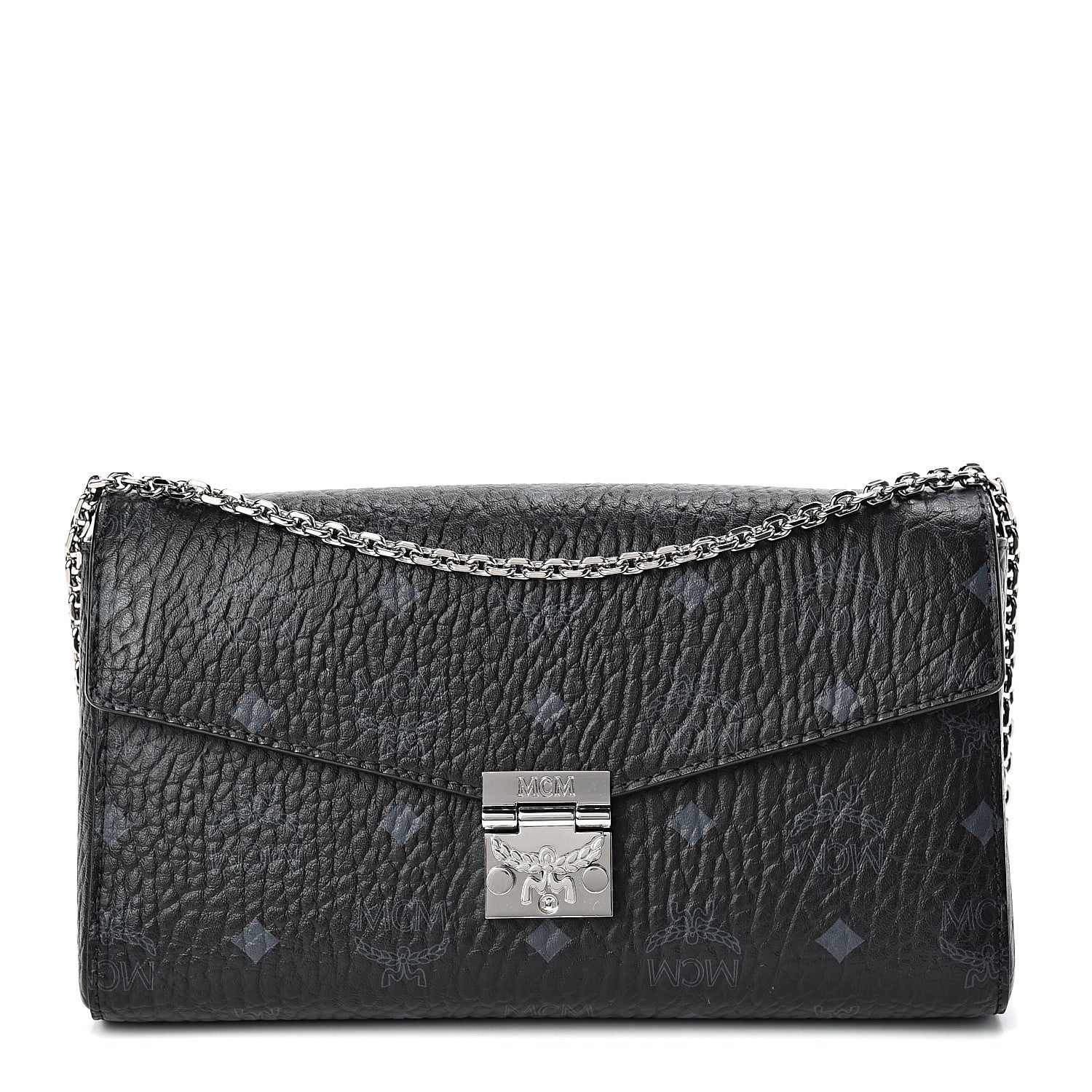 MCM Visetos Millie Wallet On Chain Black 1 of 9