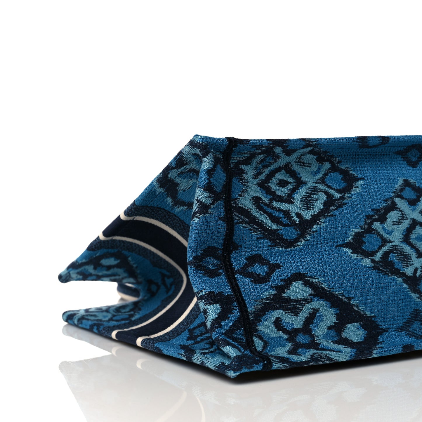 Canvas Embroidered Paisley Medium Book Tote Blue Multicolor