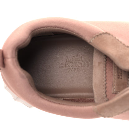 Hermes Sport Goatskin Suede Goatskin Bouncing Sneakers 37.5 Rose Porcelaine 7 of 7