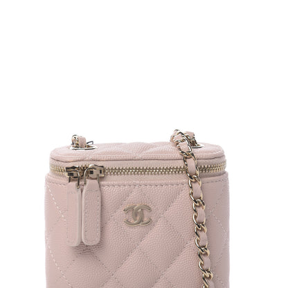 Chanel Caviar Quilted Small Vertical Coco Beauty Vanity Case With Chain Light Pink 9 of 11