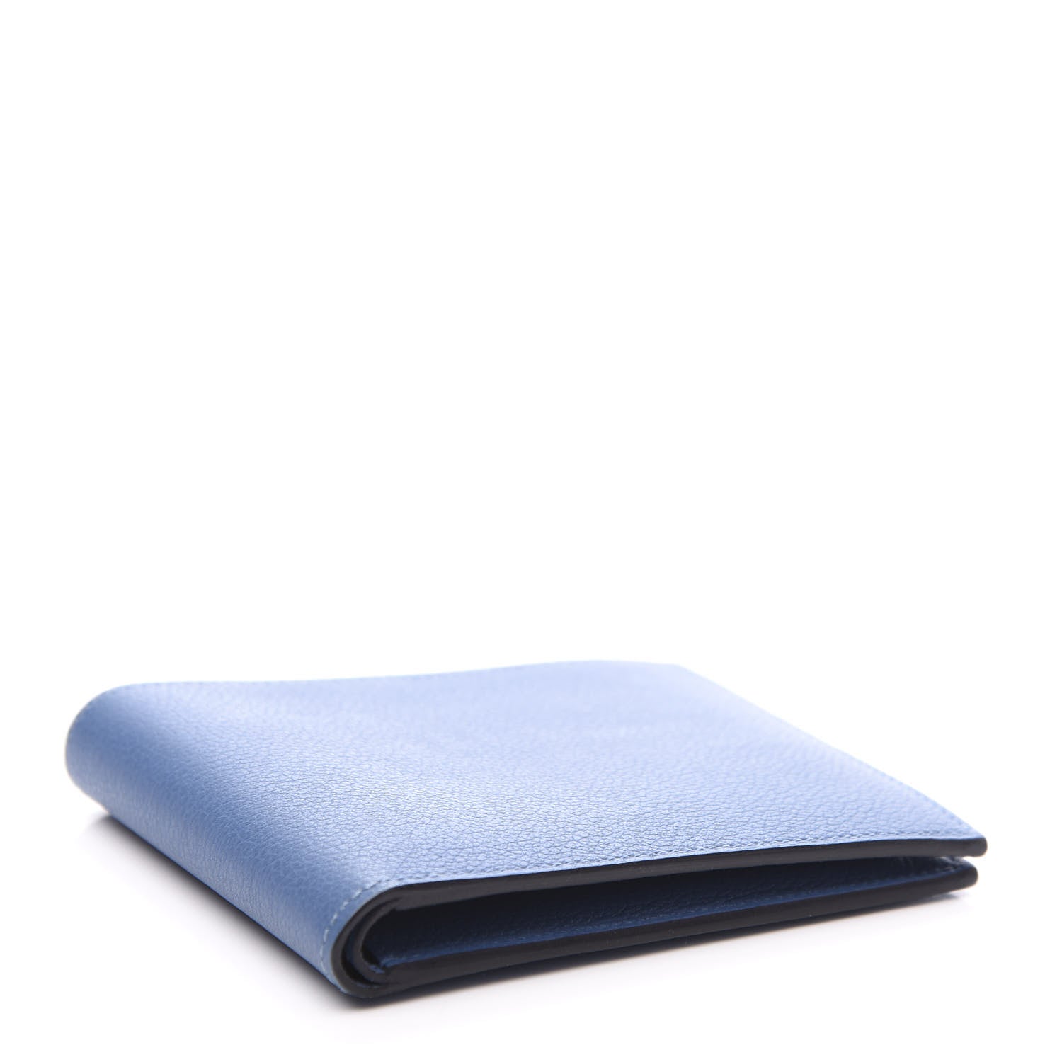 Hermes Evercolor Citizen Twill Compact Wallet Bleu de Galice Rouge Casaque Azur 3 of 10