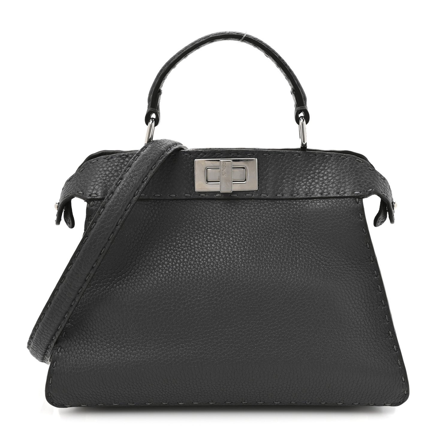 Cuoio Romano Selleria Chamois Small Peekaboo I SEE U Satchel Asfalto Camelia