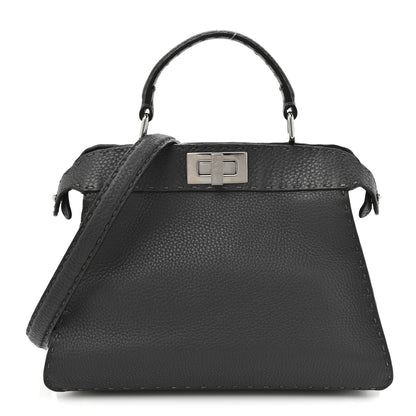 Fendi Cuoio Romano Selleria Chamois Small Peekaboo I SEE U Satchel Asfalto Camelia 1 of 11