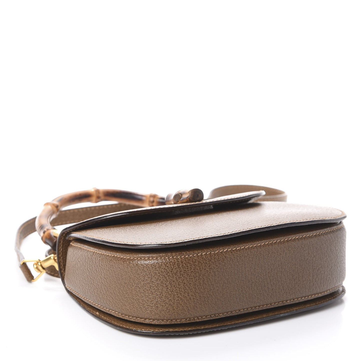 Natural Grain Calfskin Small Classic Bamboo Top Handle Bag Blush Brown