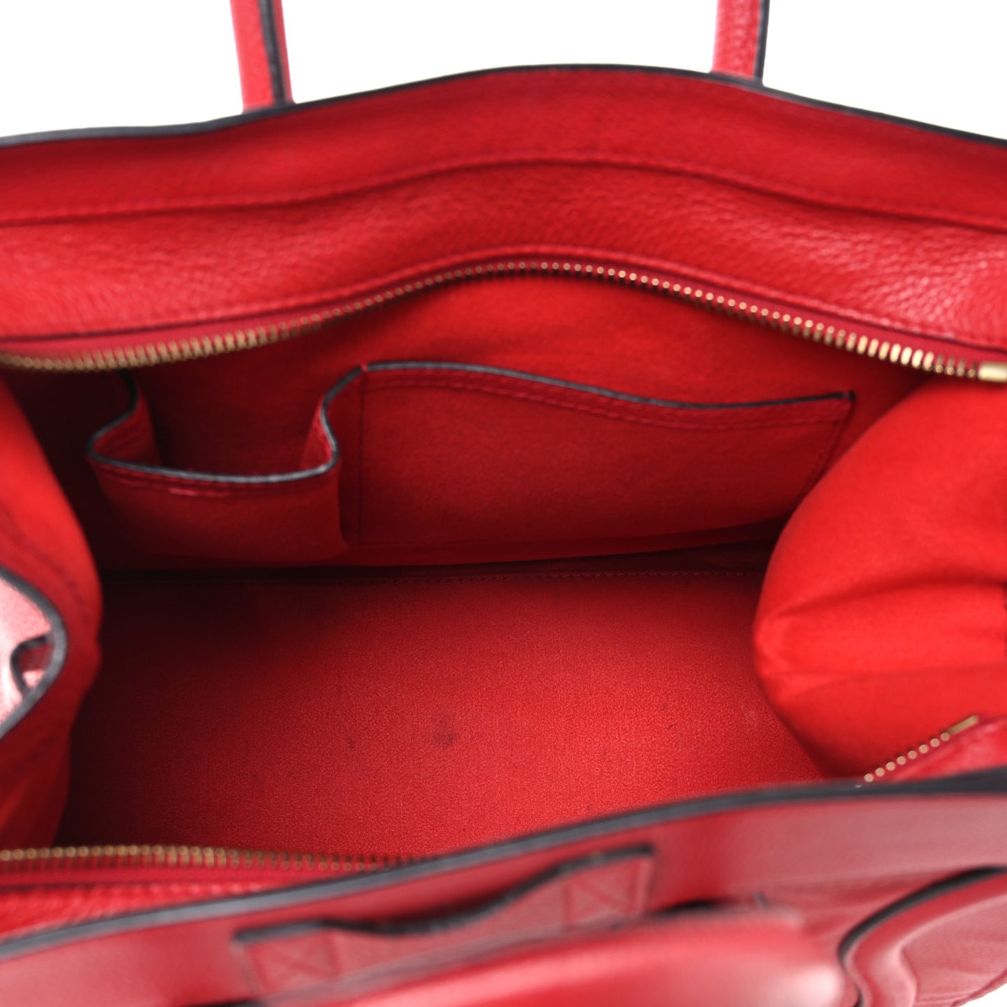 Drummed Calfskin Mini Luggage Coquelicot