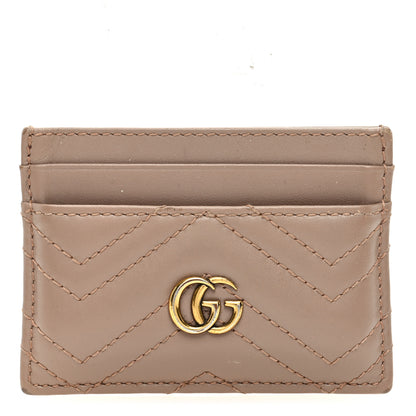 Gucci Calfskin Matelasse GG Marmont Card Holder Porcelain Rose 1 of 6