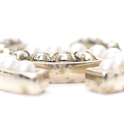 Chanel Pearl Crystal CC Pendant Necklace Gold 6 of 7