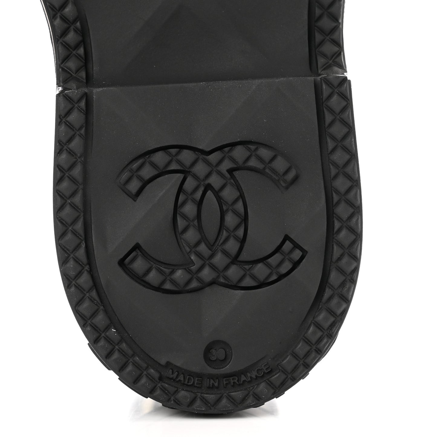 Rubber CC Print Boots 39 Black