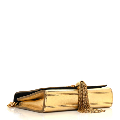 Saint Laurent Metallic Calfskin Small Classic Monogram Kate Tassel Satchel Gold 4 of 12