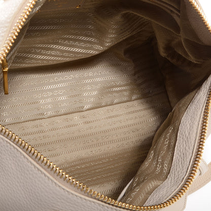 Prada Vitello Daino Zip Tote Talco 9 of 14