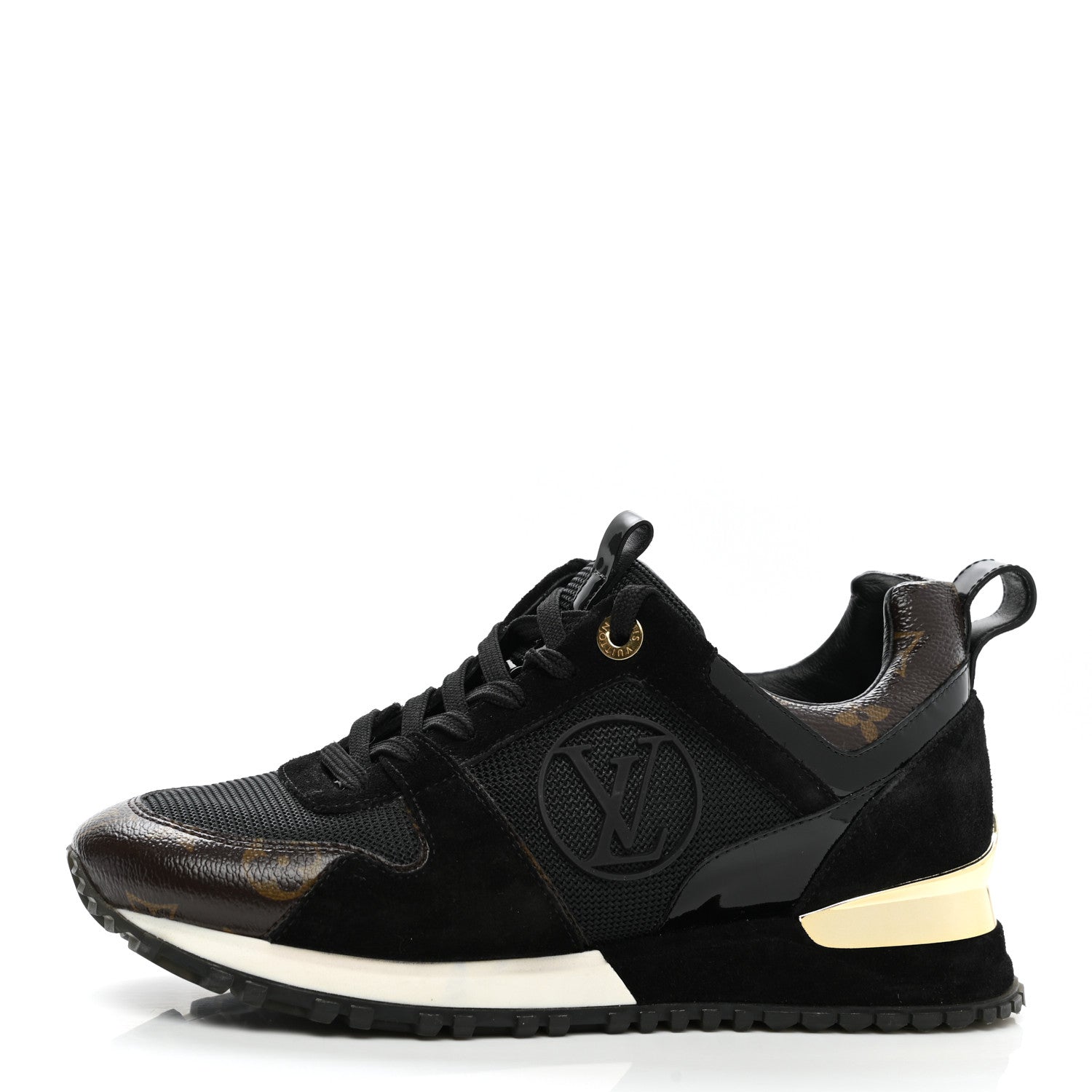 Louis Vuitton Suede Monogram Run Away Sneakers 36 Black 1 of 8