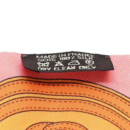 Hermes Silk Grande Tenue Twilly Vert Orange Corail 3 of 3