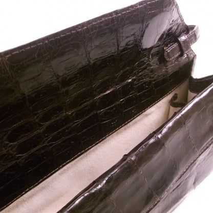 Nancy Gonzalez Crocodile Envelope Clutch Brown 9 of 9
