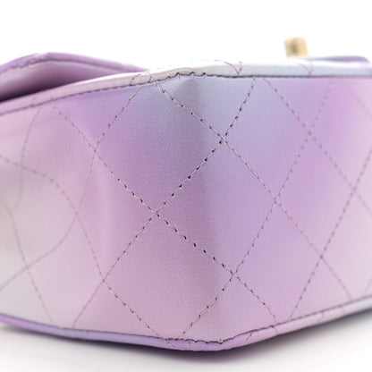 Chanel Lambskin Quilted Tie Dye Ombre Mini Rectangular Flap Purple Blue Pink 9 of 10