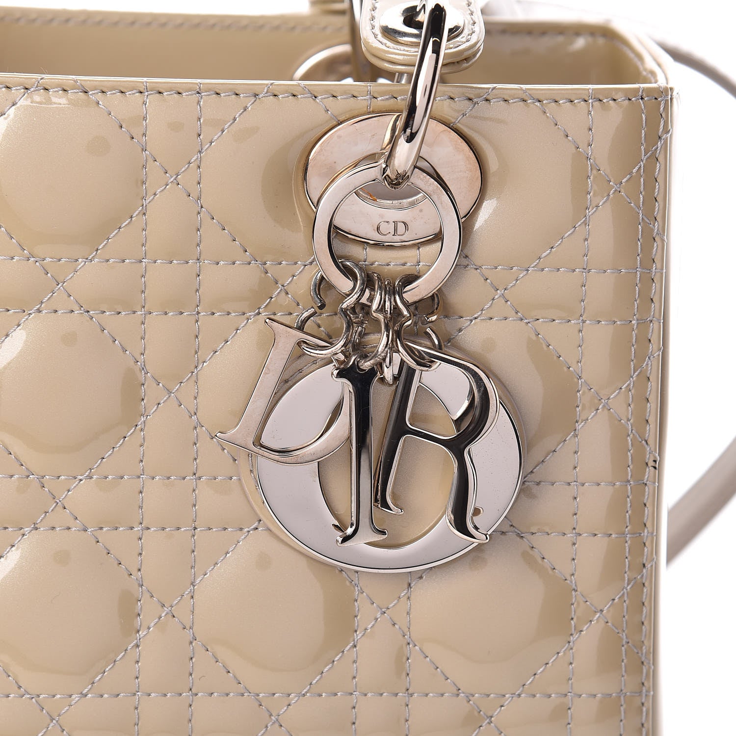 Christian Dior Pearlized Patent Cannage Medium Lady Dior Grey 10 of 10