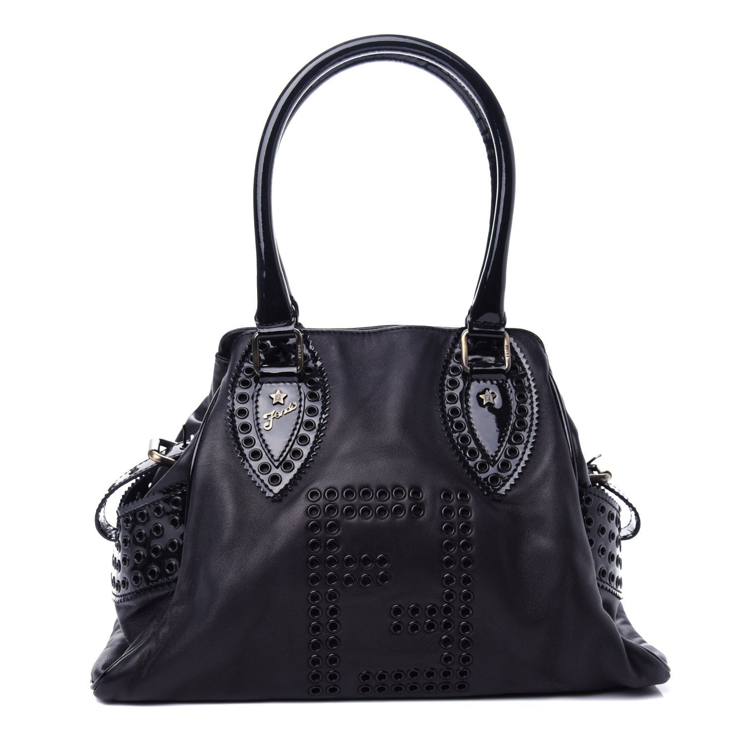 Nappa Patent Grommet Bag De Jour Black