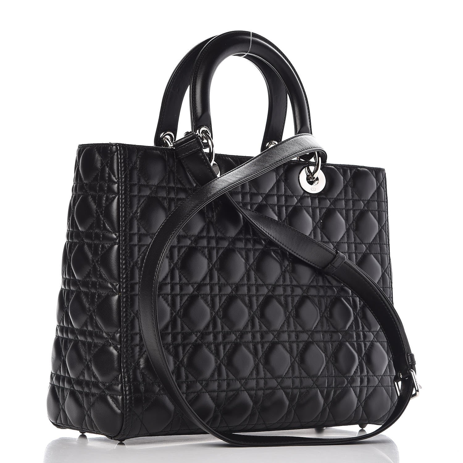 Christian Dior Lambskin Cannage Large Lady Dior Black 4 of 8
