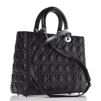 Christian Dior Lambskin Cannage Large Lady Dior Black 4 of 8