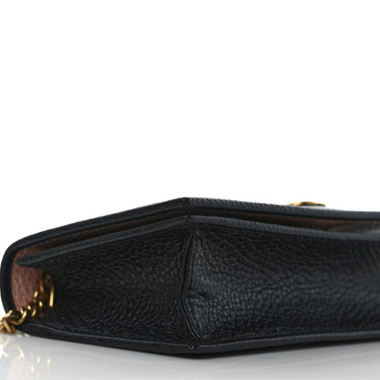 Gucci Calfskin GG Marmont Bow Chain Wallet Black 7 of 9