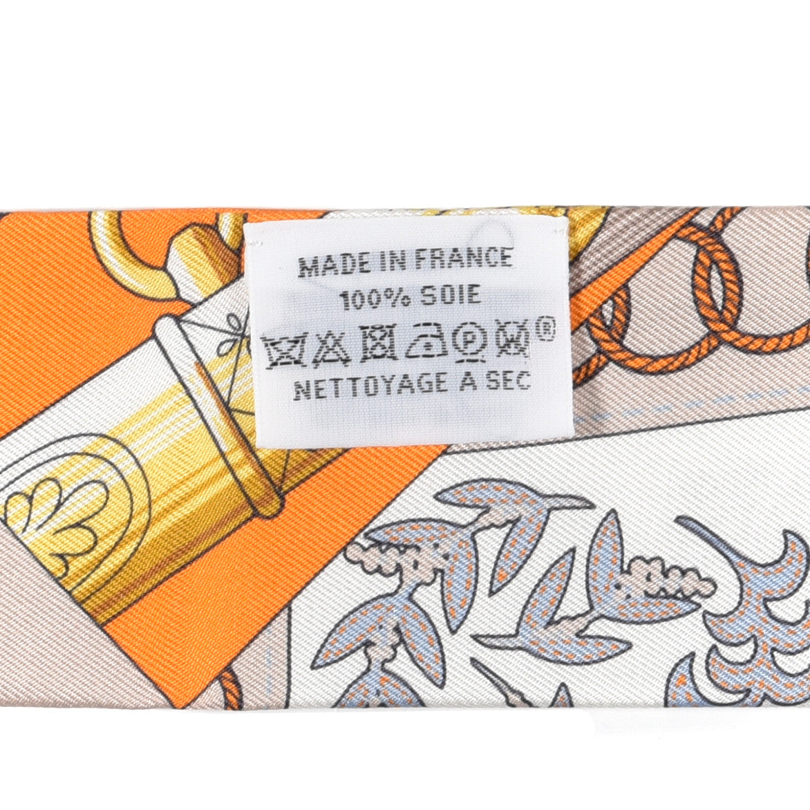 Hermes Silk Cliquetis Twilly Orange White Gold 4 of 4