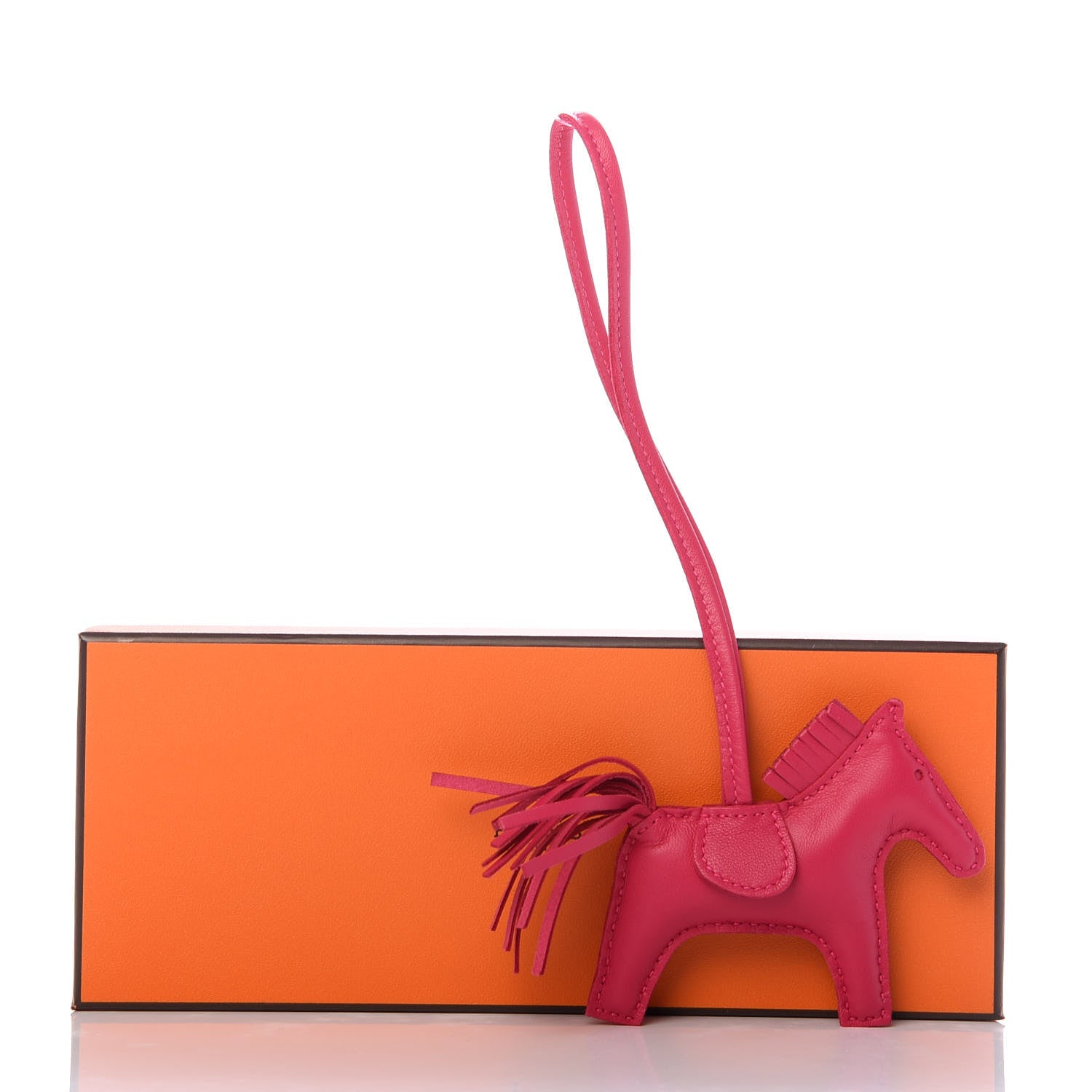 Hermes Milo Lambskin Grigri Rodeo Horse Bag Charm PM Rose Mexico 4 of 4
