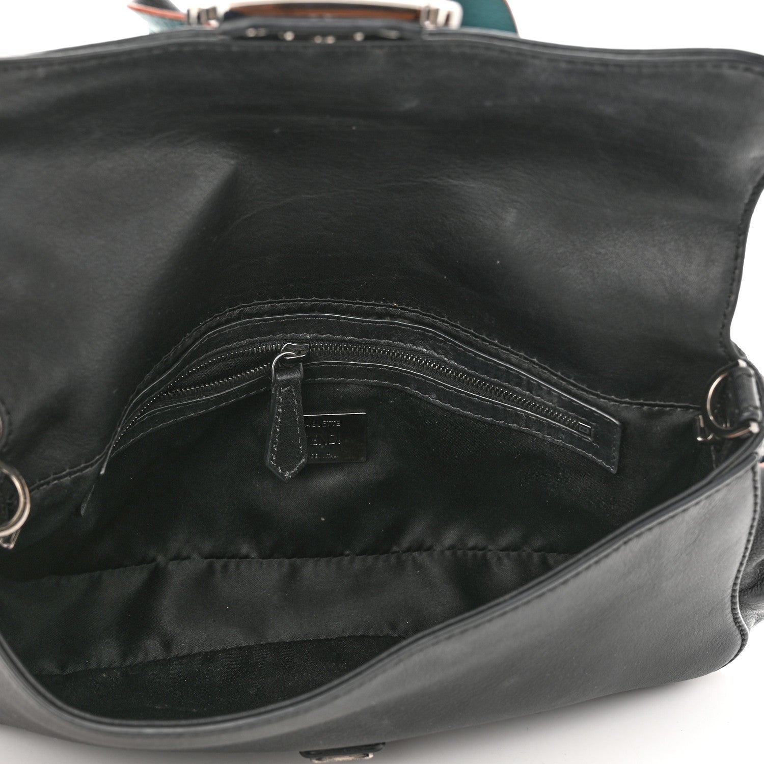 Fendi Calfskin Waves Baguette Black Turchese 5 of 11