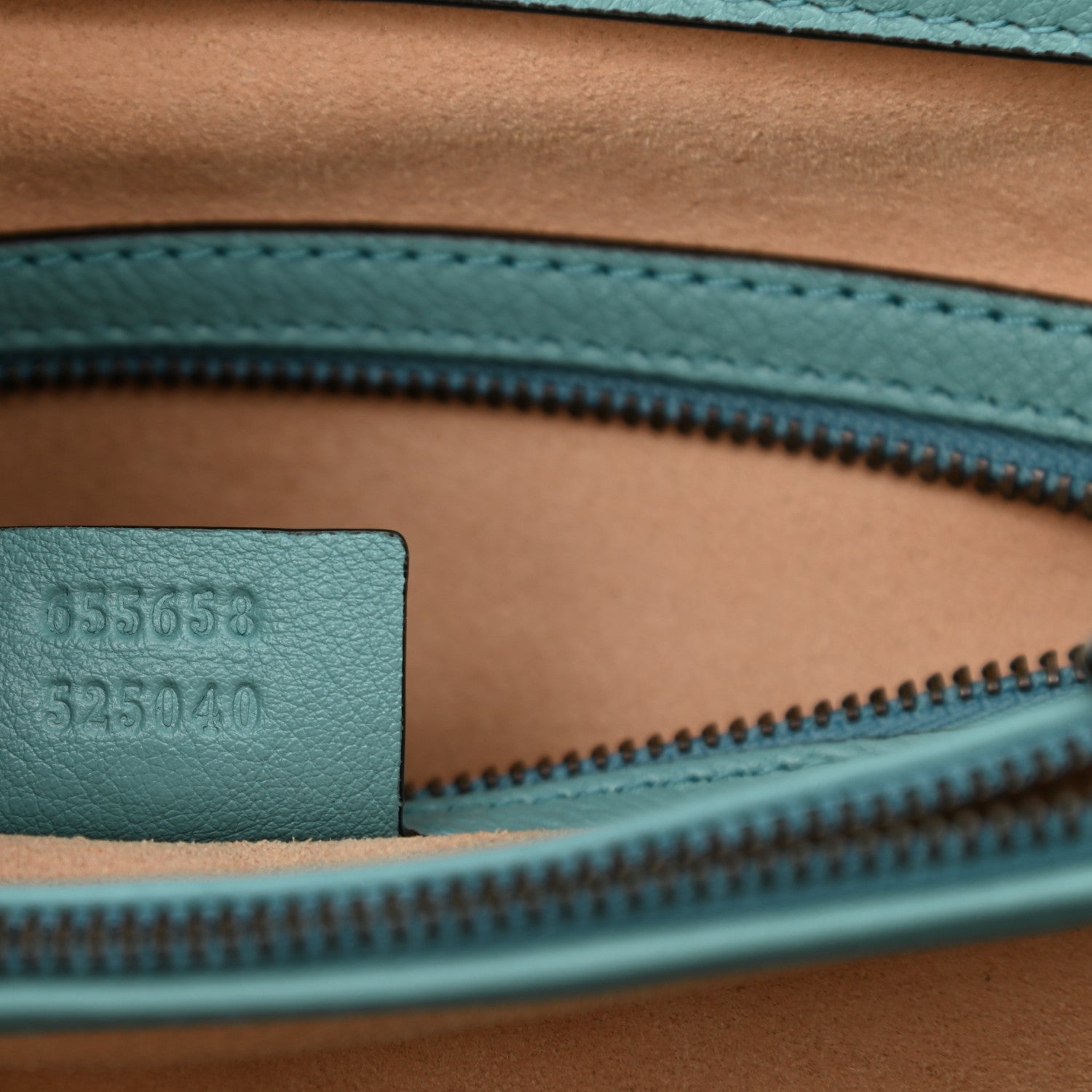 Gucci Wonka Grain Calfskin Medium Diana Tote Bag Dusty Azure Orange Fluo 7 of 8