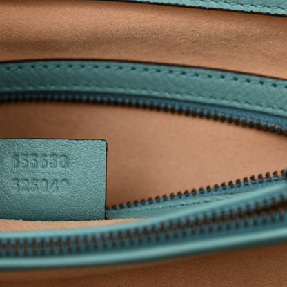 Gucci Wonka Grain Calfskin Medium Diana Tote Bag Dusty Azure Orange Fluo 7 of 8