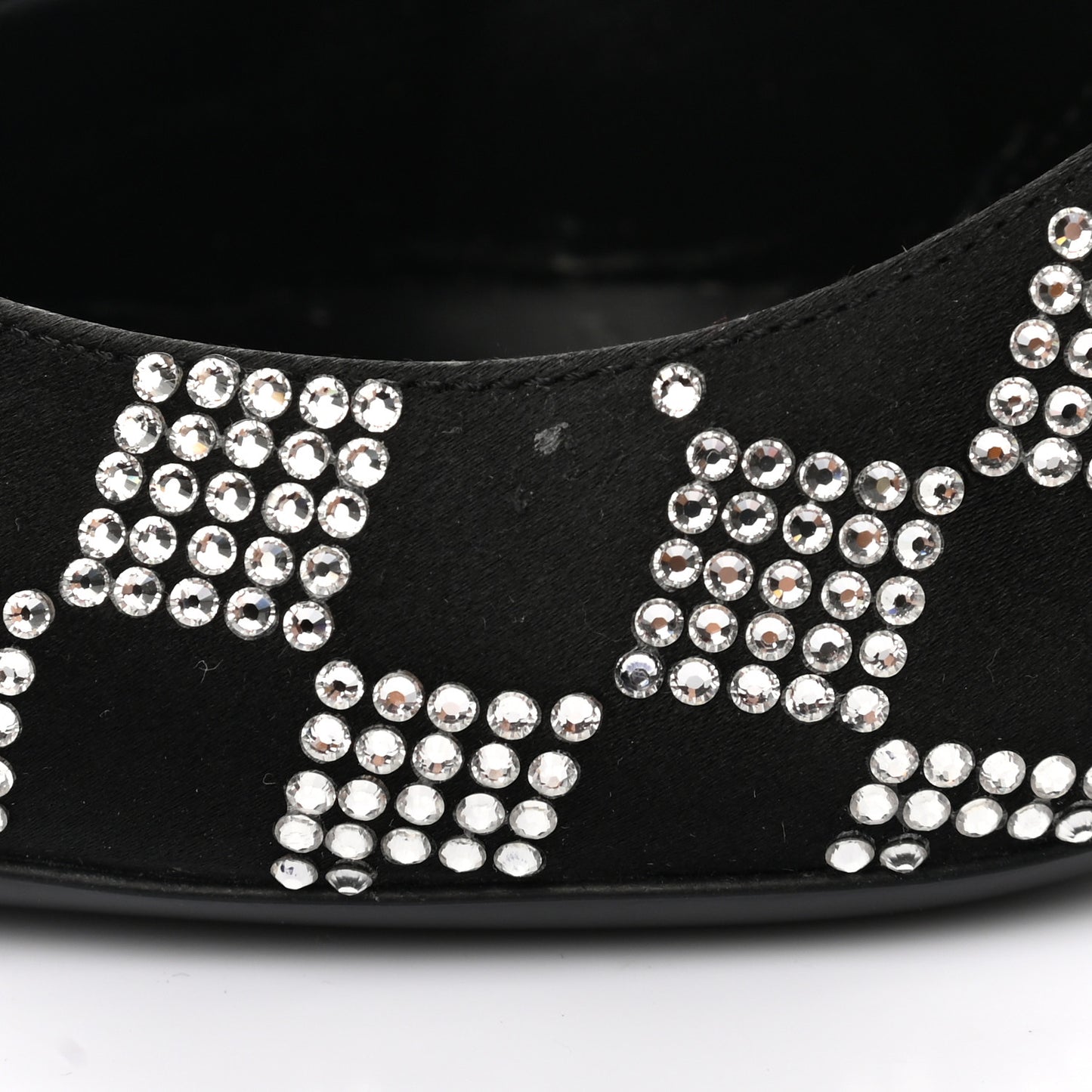 Satin Crystal Embellished Checkered Zoe 105 Pumps 36.5 Black