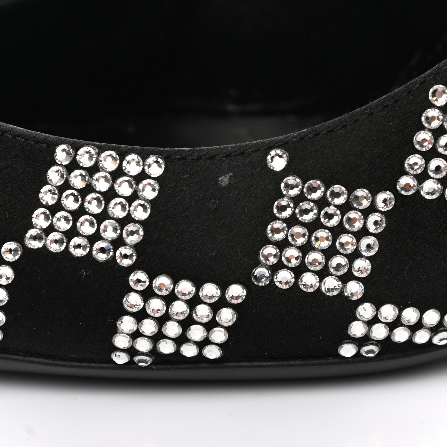 Saint Laurent Satin Crystal Embellished Checkered Zoe 105 Pumps 36.5 Black 10 of 13