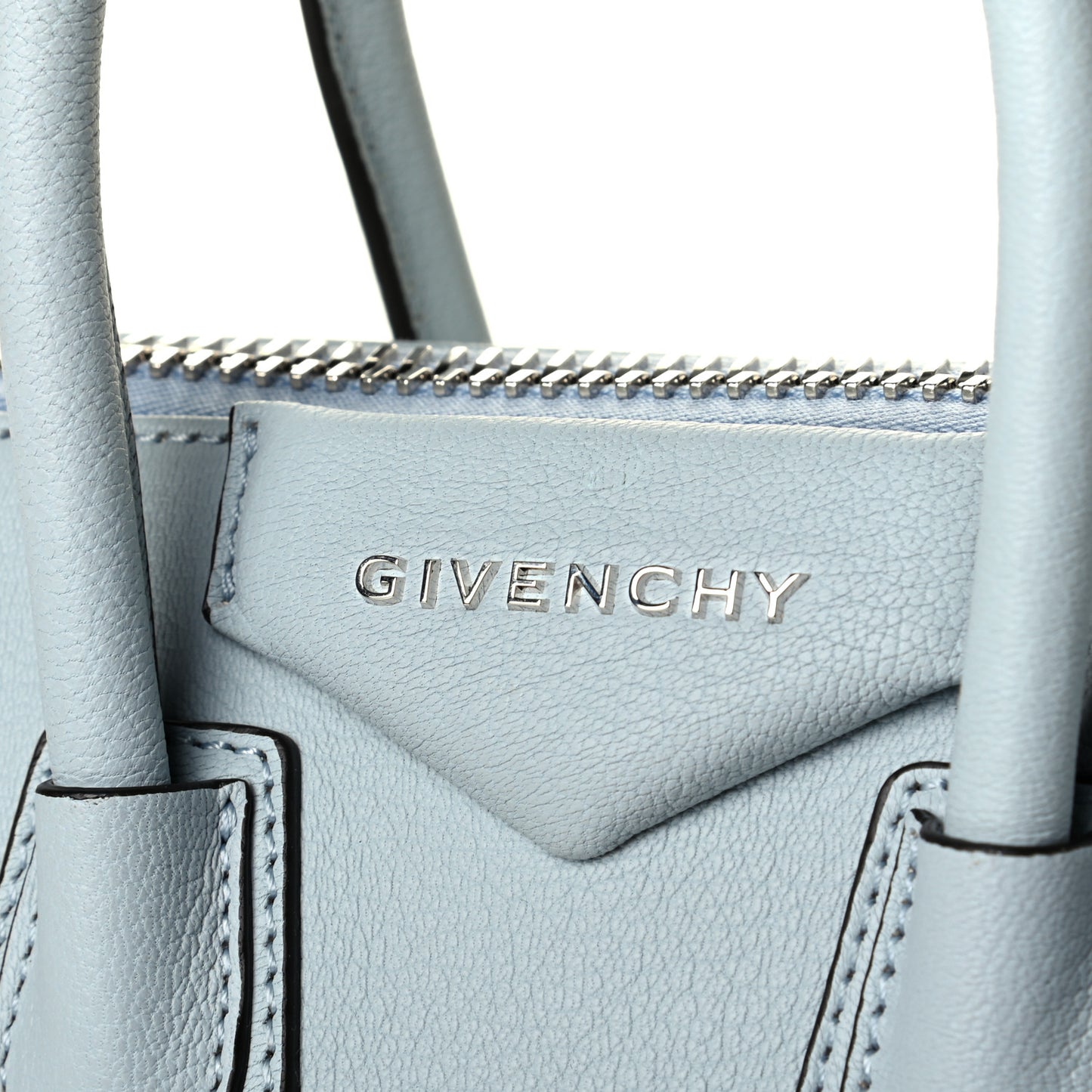 Sugar Goatskin Mini Antigona Ice Blue