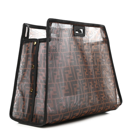 Fendi Mesh Vitello Century FF 1974 Medium Peekaboo Defender Cover Marrone Black Ebano 2 of 10