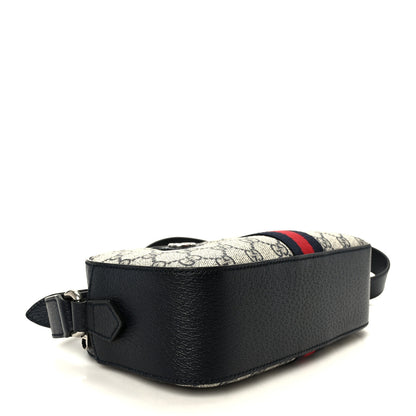 Gucci GG Supreme Monogram Textured Dollar Calfskin Web Small Ophidia Camera Bag Beige Blue 4 of 10