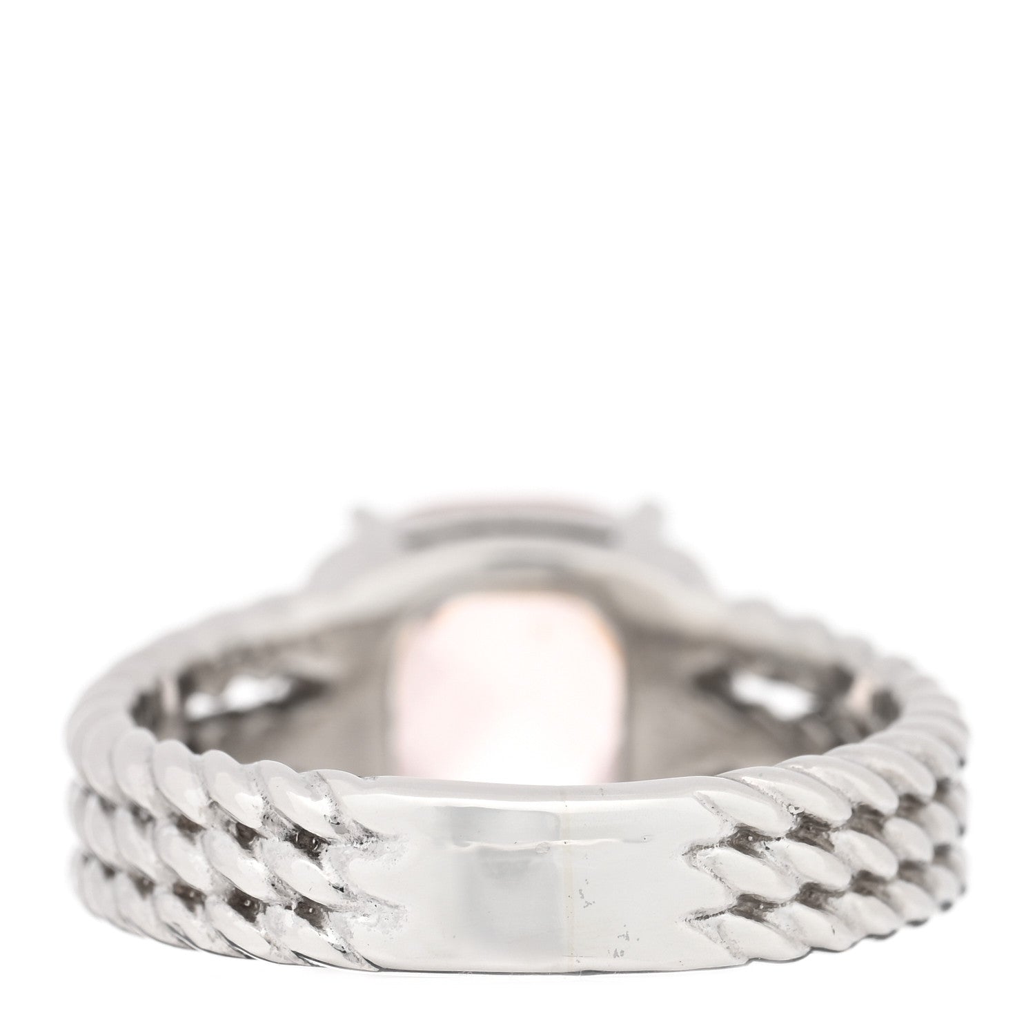David Yurman Sterling Silver Diamond Morganite 10mm Petite Wheaton Ring 54 7 3 of 4