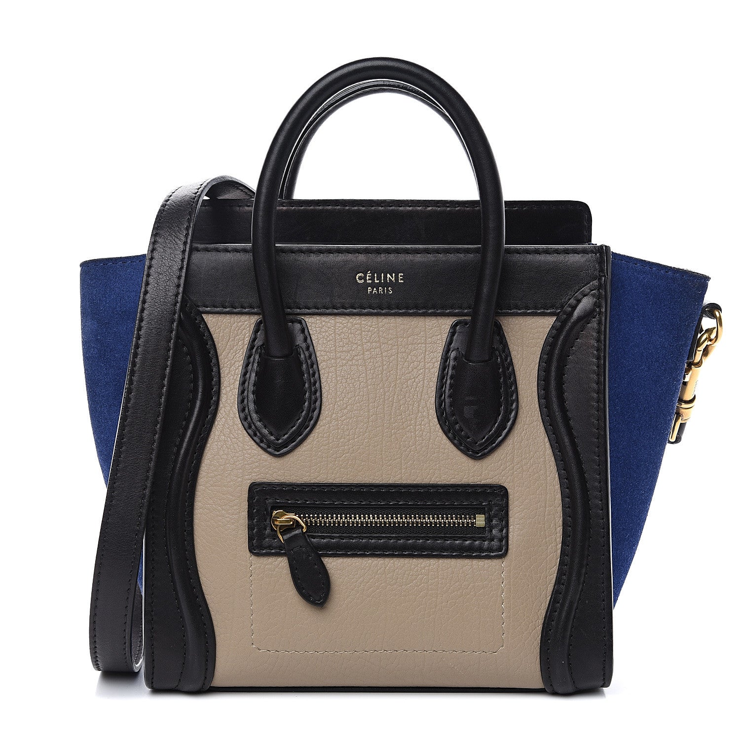 Celine Bullhide Calfskin Nubuck Nano Tri-Color Luggage Light Taupe 1 of 14
