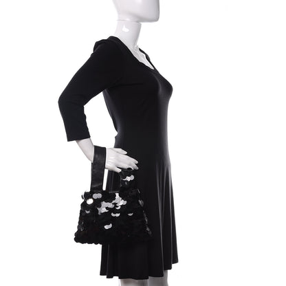 Prada Sequin Paillettes Soft Calf Bag Black 2 of 9