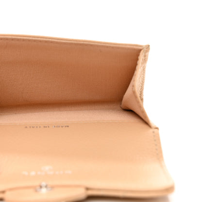 Chanel Caviar Quilted Flap Card Holder Wallet Beige 5 of 9
