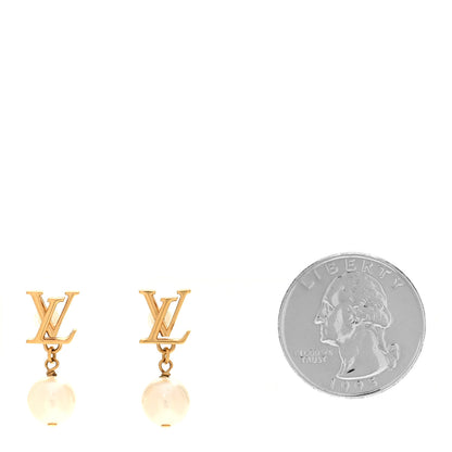 Louis Vuitton Pearl LV Louisa Iconic Earrings Gold 2 of 4