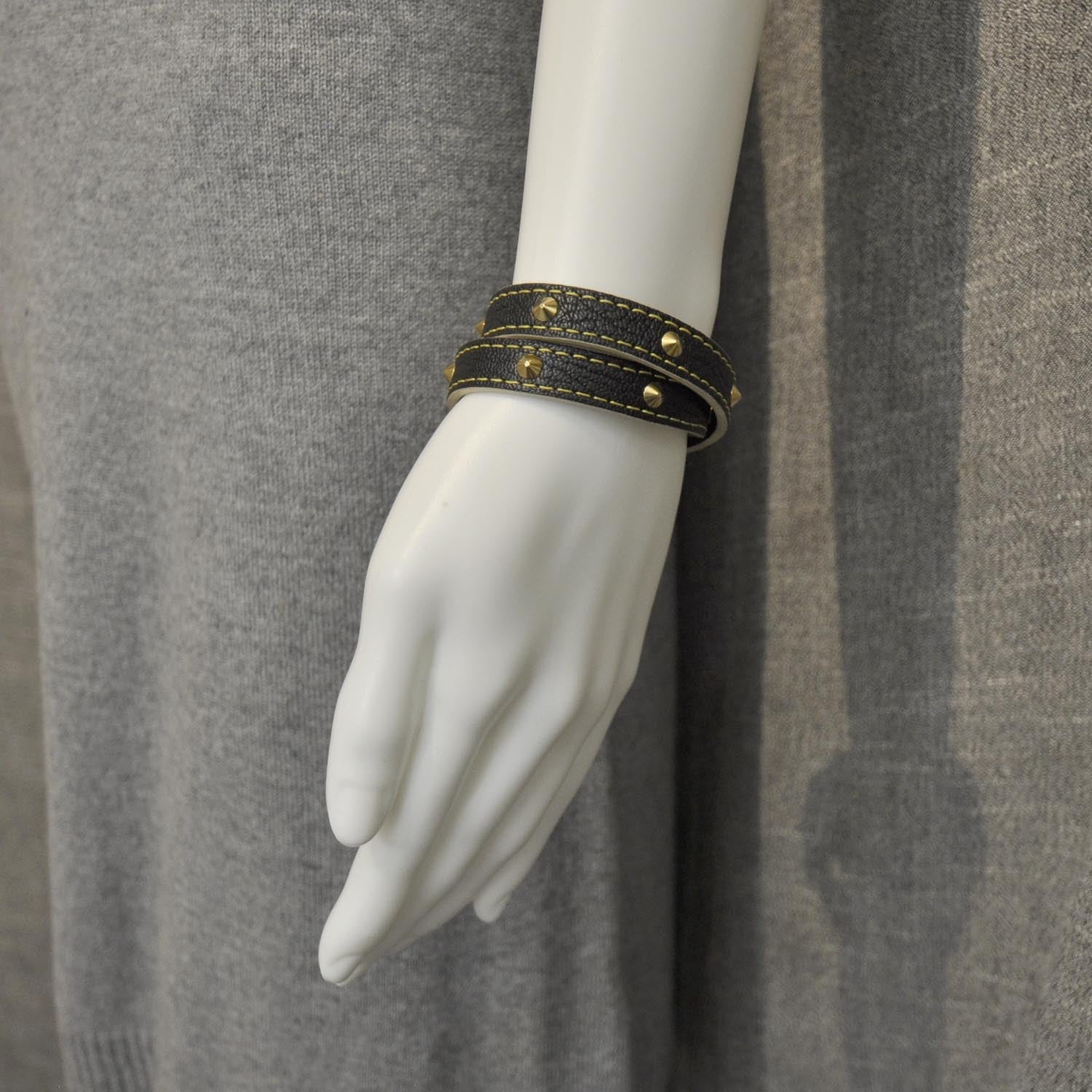 Louis Vuitton Suhali Double Tour Bracelet Black 6 of 6