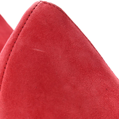 Saint Laurent Kid Scamosciato Classic Paris 105 Skinny Pumps 37 New Red 9 of 9