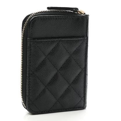 Chanel Caviar Quilted Zip Card Holder Black 3 of 8