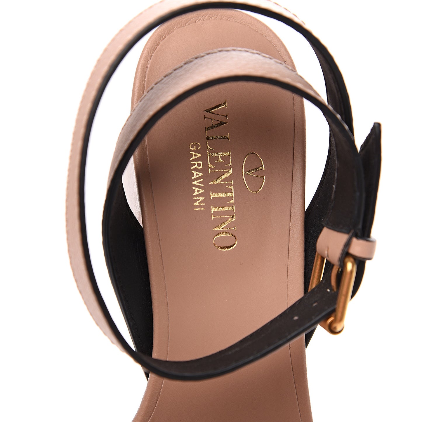 Grainy Cowhide VLogo 60mm Sandals 36.5 Rose Cannelle