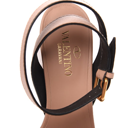Valentino Garavani Grainy Cowhide VLogo 60mm Sandals 36.5 Rose Cannelle 7 of 9