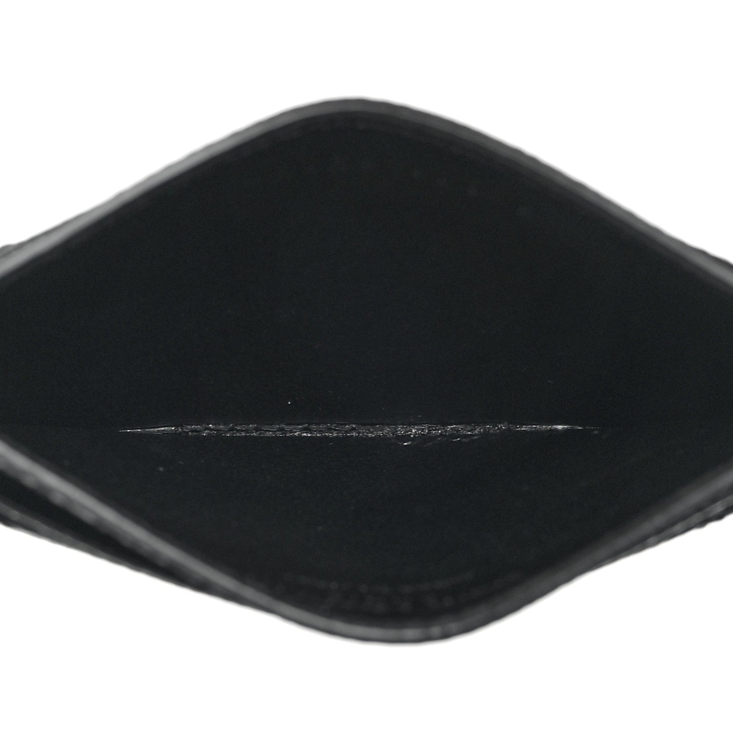Saint Laurent Grain De Poudre Matelasse Chevron Monochrome Monogram Credit Card Case Black 5 of 7